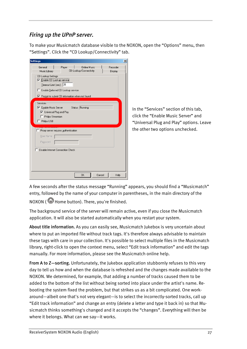 Firing up the upnp server | TerraTec Audio User Manual | Page 27 / 42