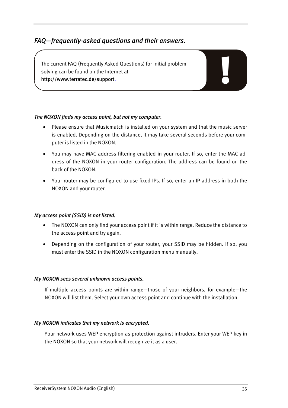 Faq—frequently-asked questions and their answers | TerraTec Audio User Manual | Page 35 / 42