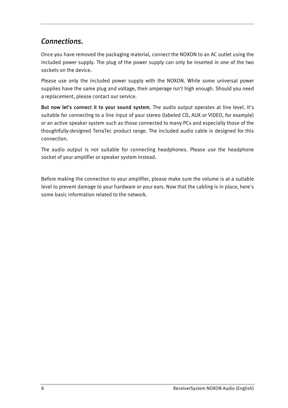 Connections | TerraTec Audio User Manual | Page 8 / 42