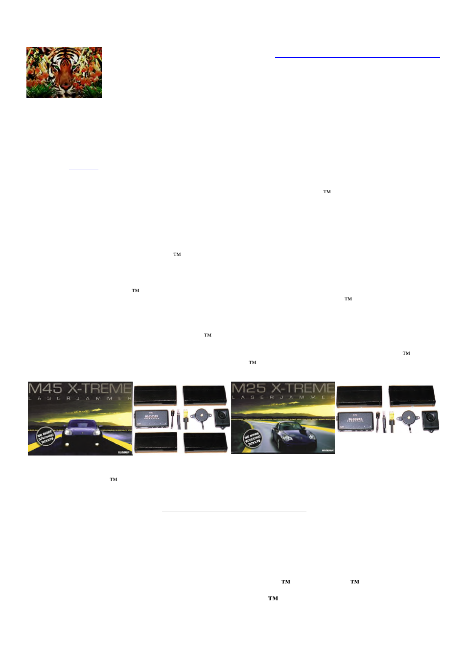 Tiger lily products, Tlp, blinder, bel, escort, valentine, Got performance | Tiger PRS2-V User Manual | Page 2 / 6