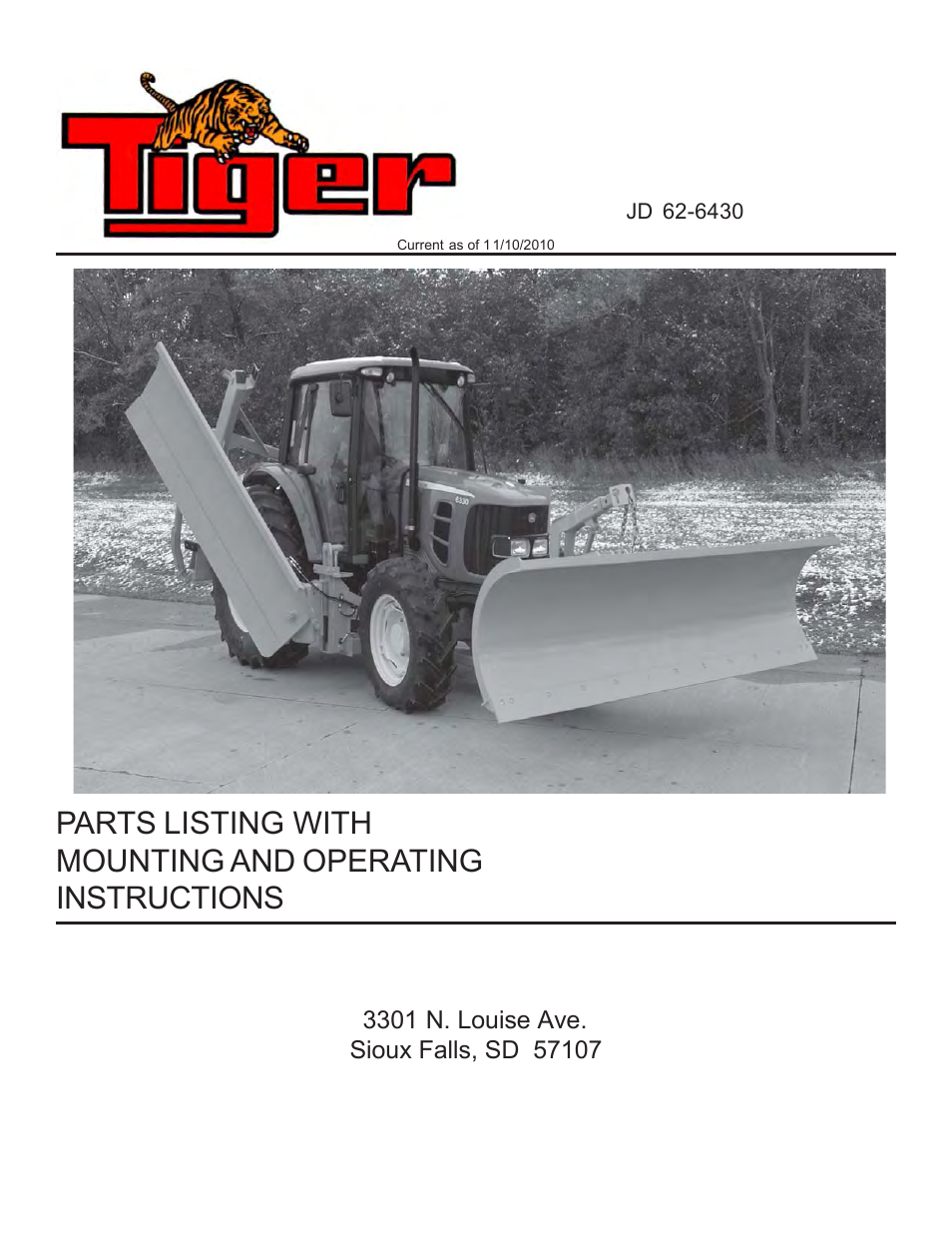 Tiger JD 62-6430 User Manual | 58 pages