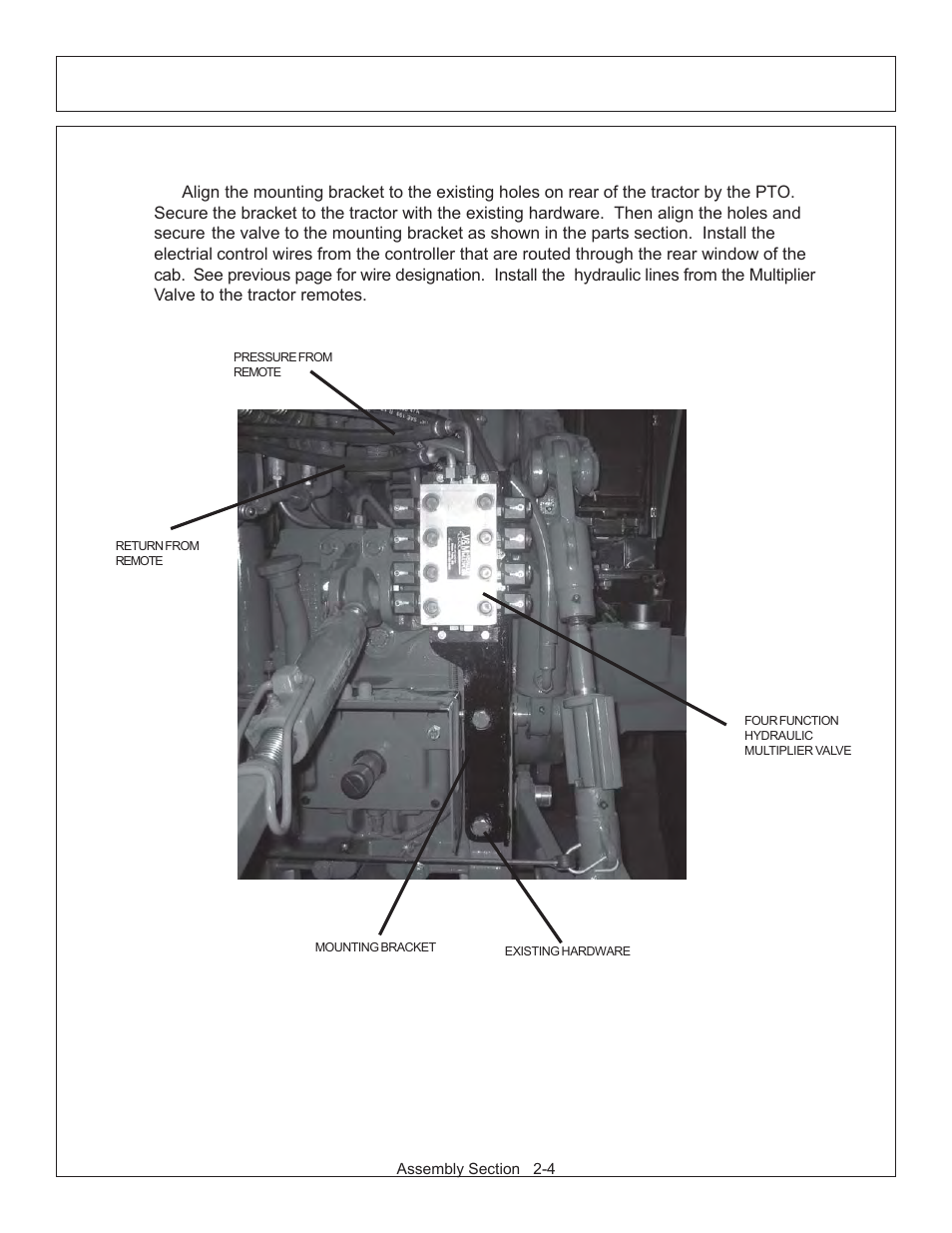 Assembly hydraulic multiplier valve mounting | Tiger JD 62-6430 User Manual | Page 24 / 58