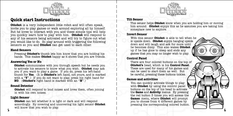 Quick start instructions | Tiger OttoBot PMS280C User Manual | Page 4 / 12