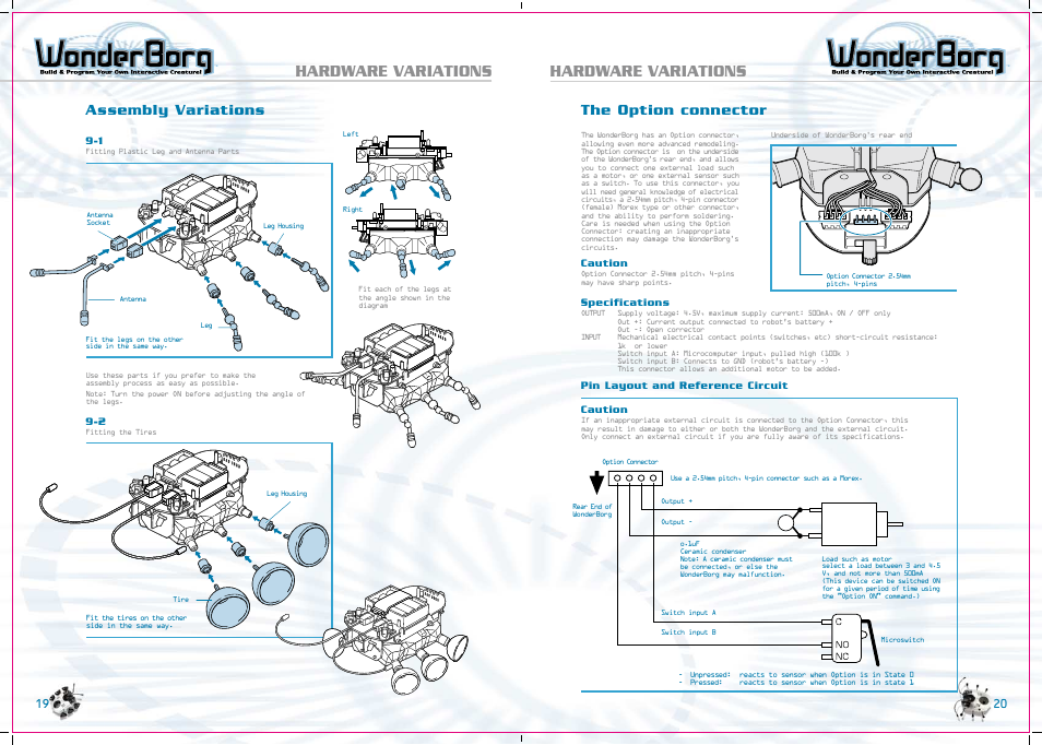 Hardware variations, Assembly variations, The option connector | Tiger WonderBorg 70709 User Manual | Page 11 / 30