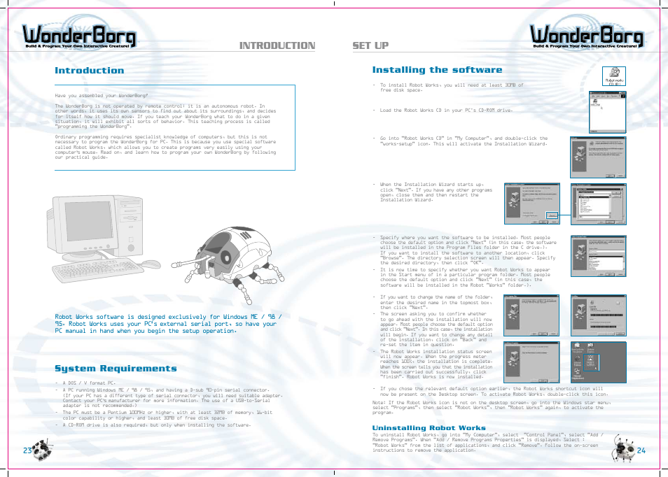 Introduction set up, Installing the software, System requirements | Introduction | Tiger WonderBorg 70709 User Manual | Page 13 / 30