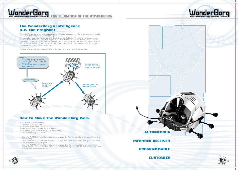 Configuration of the wonderborg, How to make the wonderborg work, The wonderborg's intelligence (i.e. the program) | Tiger WonderBorg 70709 User Manual | Page 4 / 30