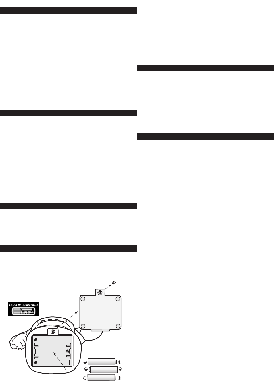 Caution/ defect or damage 90-day limited warranty, Game four: world title, Game five: freestyle | Game three: us title, Battery installation | Tiger Goldberg 08-008 User Manual | Page 2 / 2