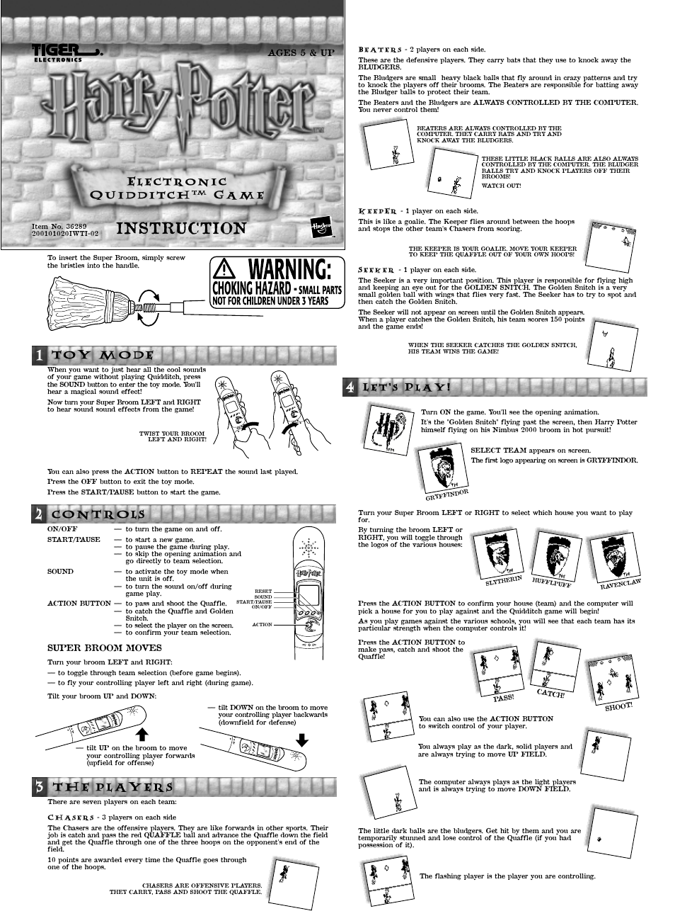 Tiger Electronic Quidditch Game 36289 User Manual | 2 pages