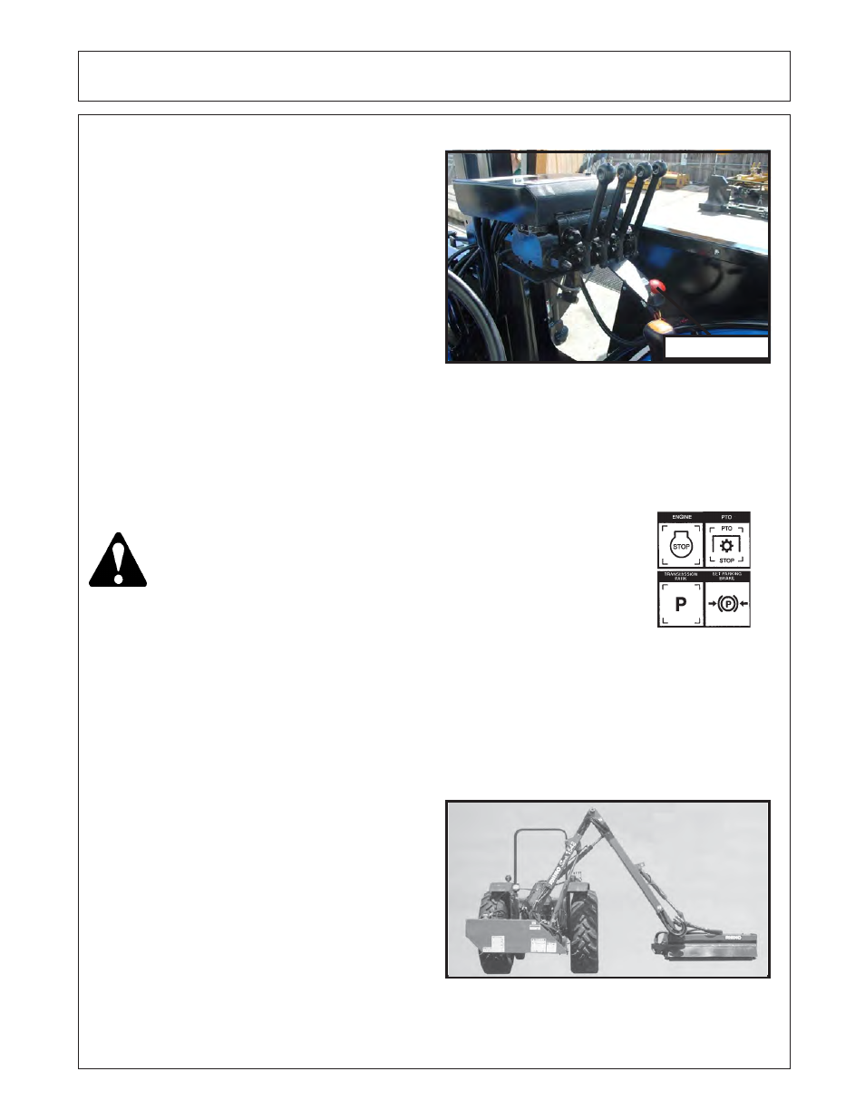 Operation, Tractor, boom, and attached head storage, 4 shutting down the attached head | Tiger RBF-2C User Manual | Page 77 / 91
