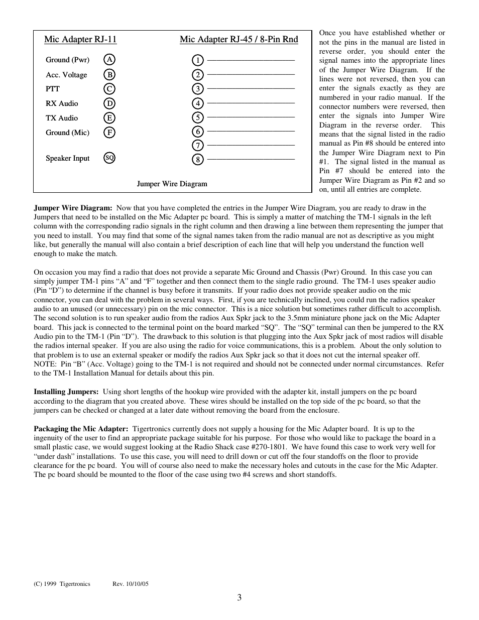 Tiger TM-1 User Manual | Page 3 / 3
