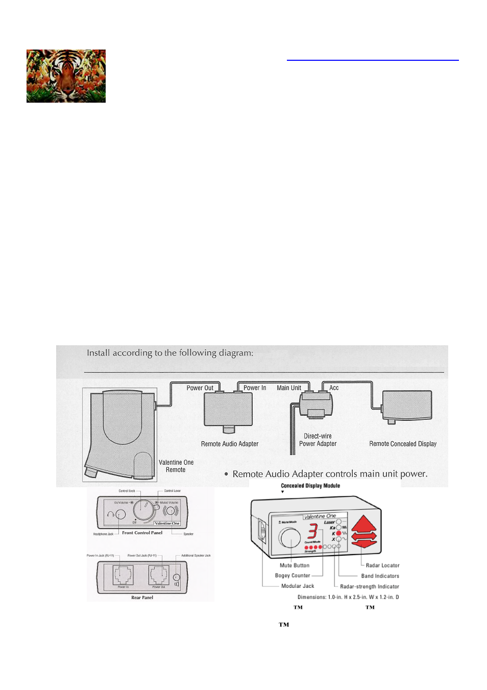 Tiger V1 User Manual | 4 pages