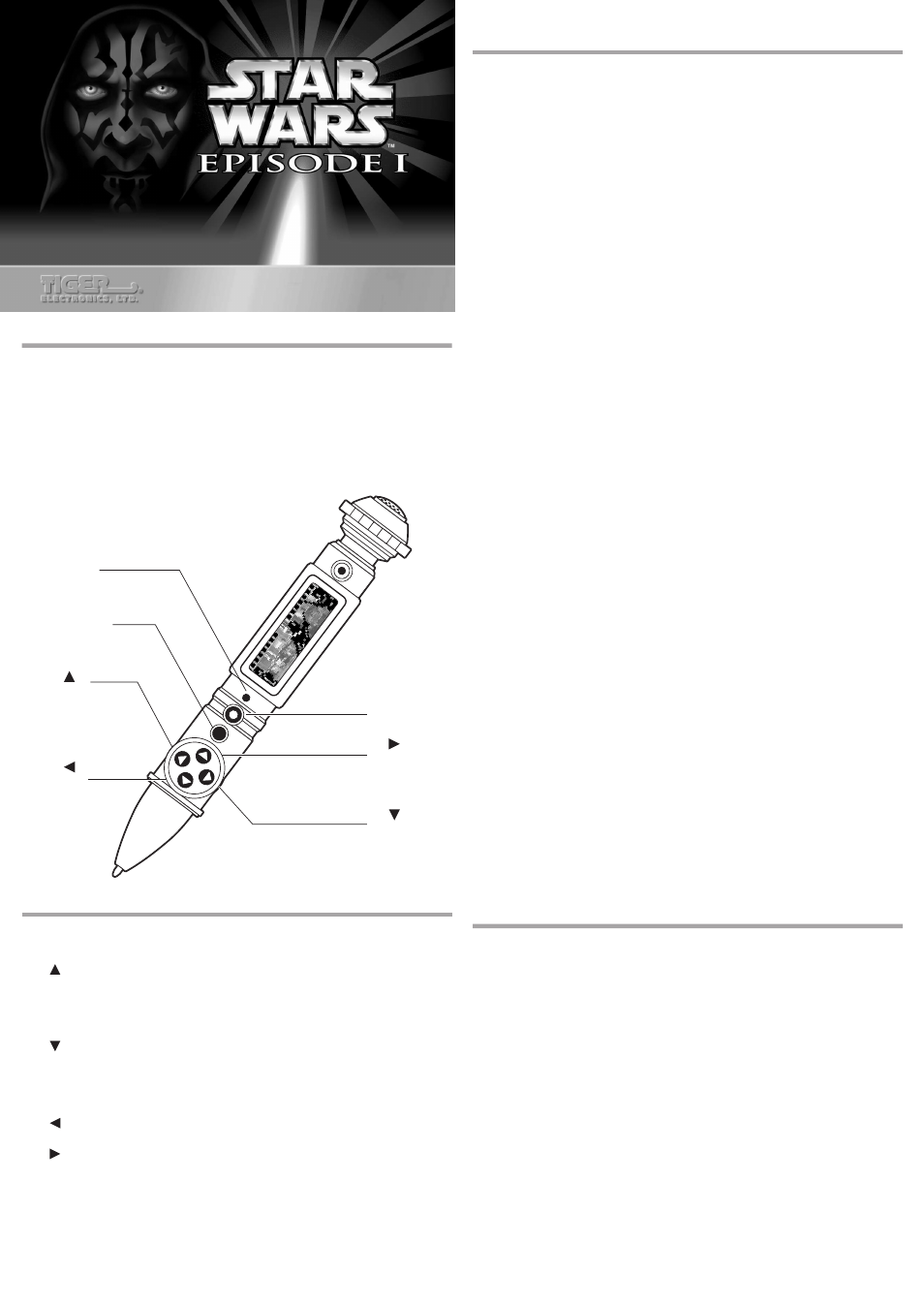 Tiger Star Wars Episode I LightSaber Duel 88-510 User Manual | 2 pages