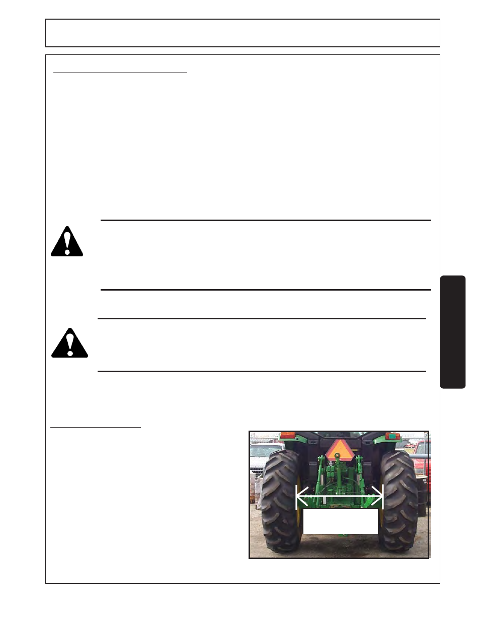 Operation, 7 power take off (pto), 8 tire spacing | Tiger FLX15 User Manual | Page 53 / 100