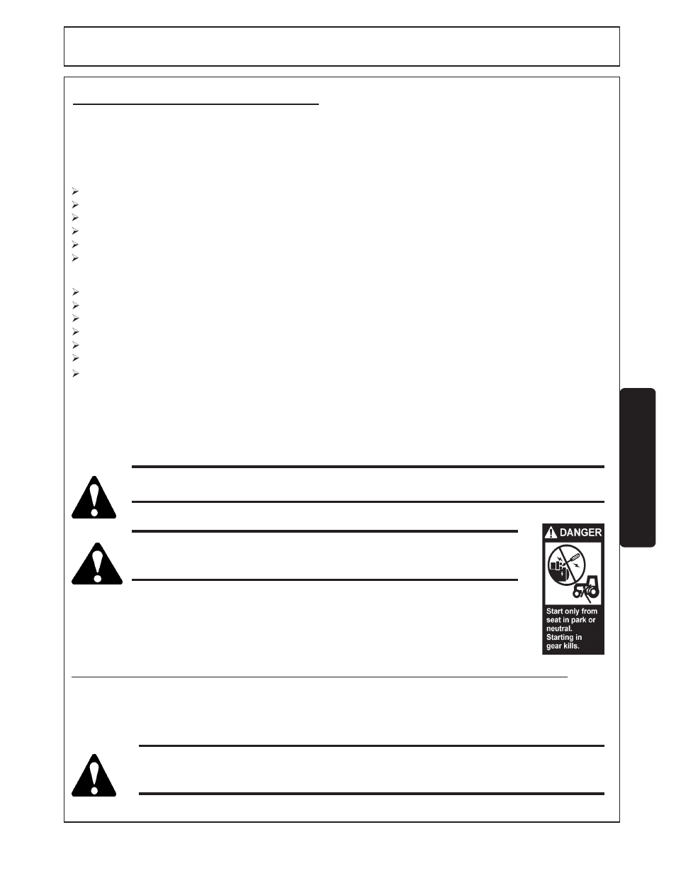 Operation, Connecting the flex-arm to the tractor, Starting the tractor | Tiger FLX15 User Manual | Page 55 / 100