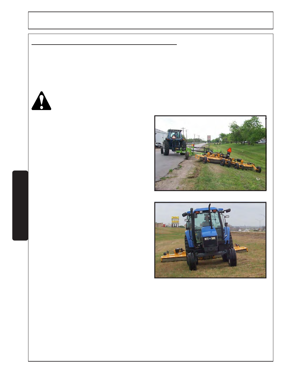 Operation, 4 driving the tractor, flex arm, and mower | Tiger FLX15 User Manual | Page 70 / 100