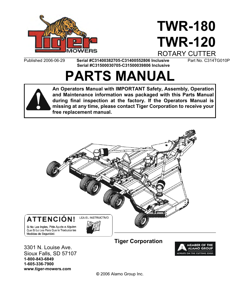 Tiger TWR-180 User Manual | 56 pages