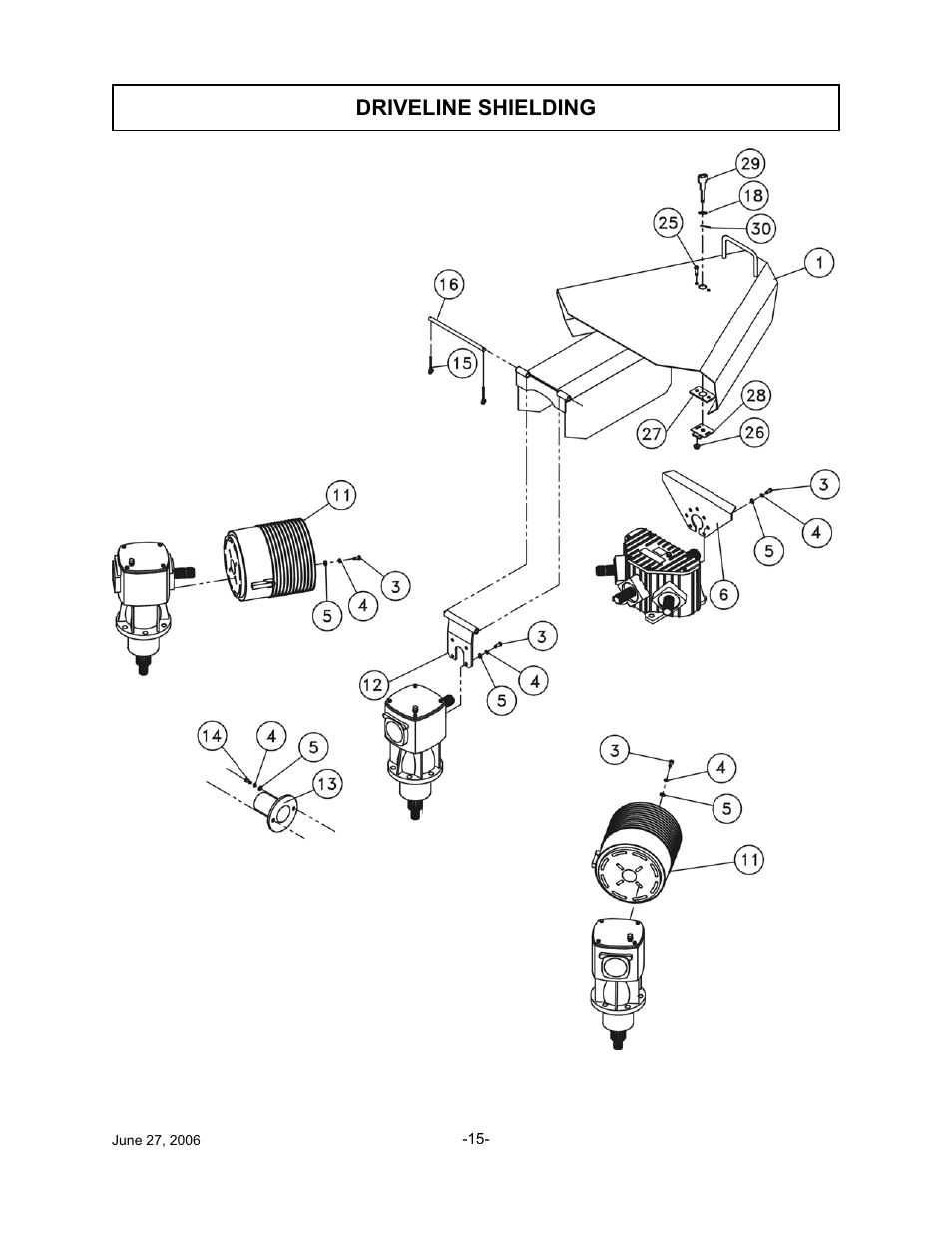 Driveline shielding | Tiger TWR-180 User Manual | Page 16 / 56