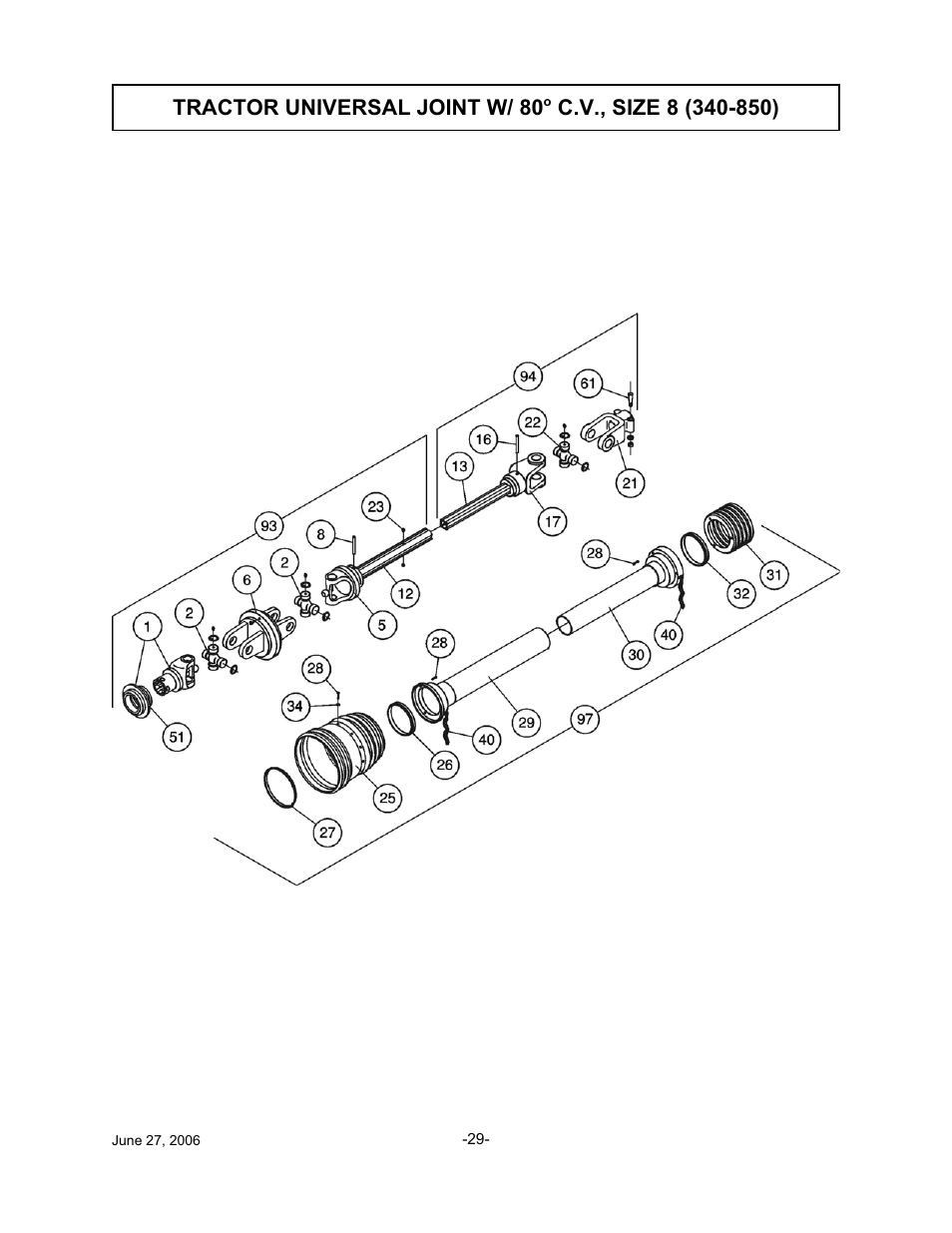 Tractor universal joint w/ 80 | Tiger TWR-180 User Manual | Page 30 / 56