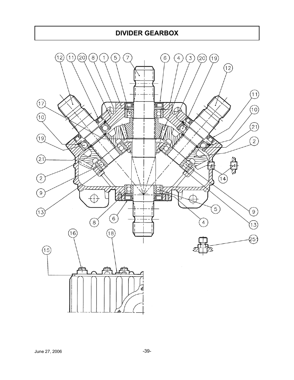 Divider gearbox | Tiger TWR-180 User Manual | Page 40 / 56