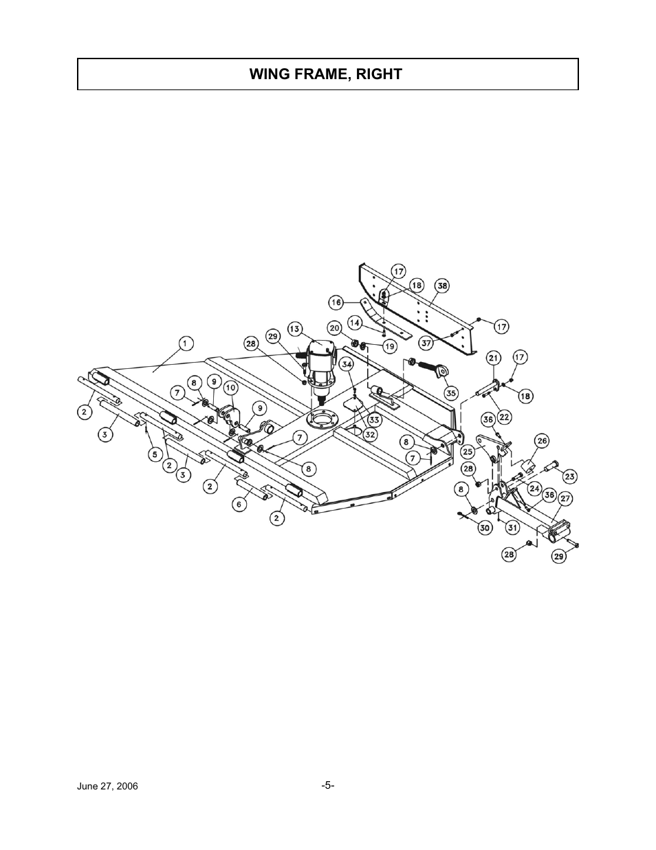Wing frame, right | Tiger TWR-180 User Manual | Page 6 / 56
