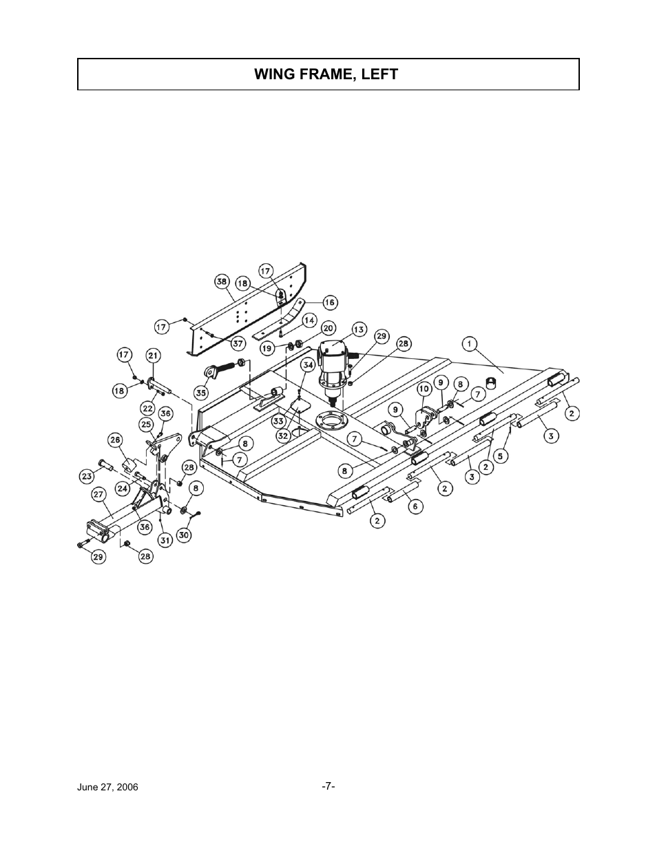 Wing frame, left | Tiger TWR-180 User Manual | Page 8 / 56
