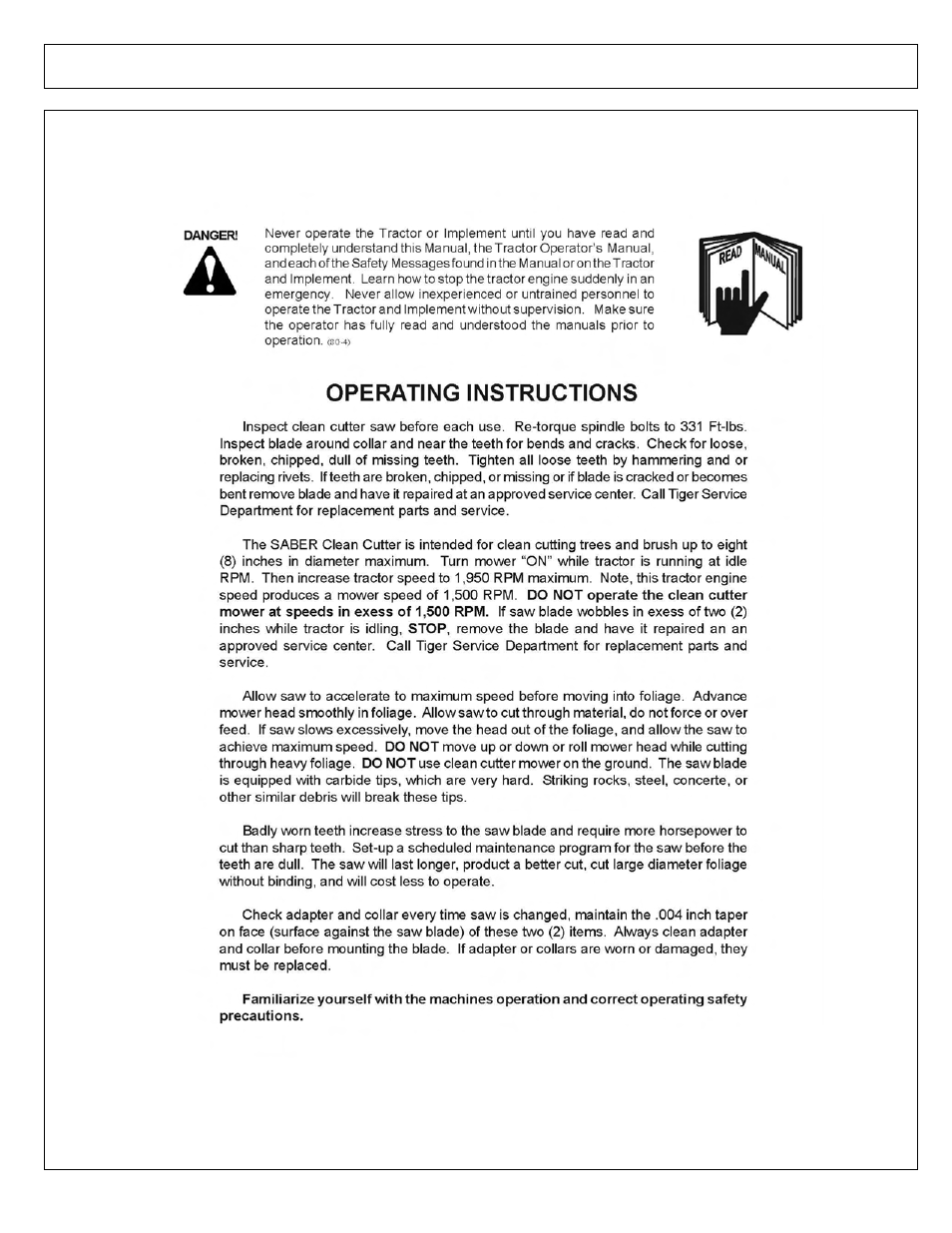 Clean cutter operation | Tiger NEW HOLLAND T6000 User Manual | Page 257 / 290