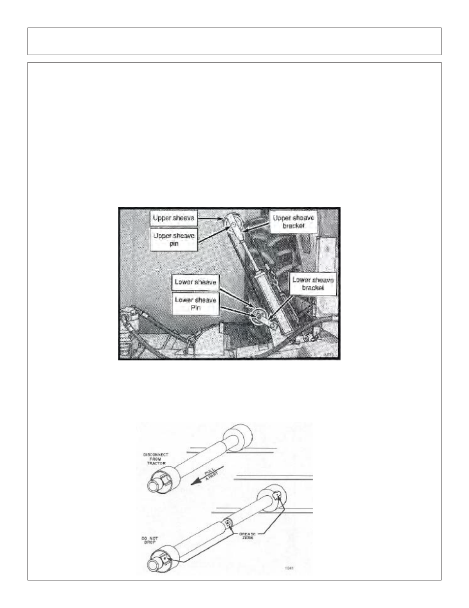 Greasing the upper and lower sheaves, Greasing p.t.o. shafts | Tiger JD 5101E User Manual | Page 70 / 164