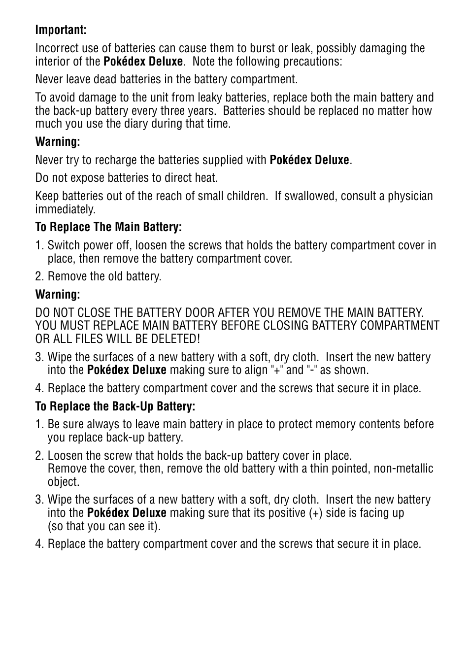 Tiger Pokedex Deluxe User Manual | Page 22 / 26
