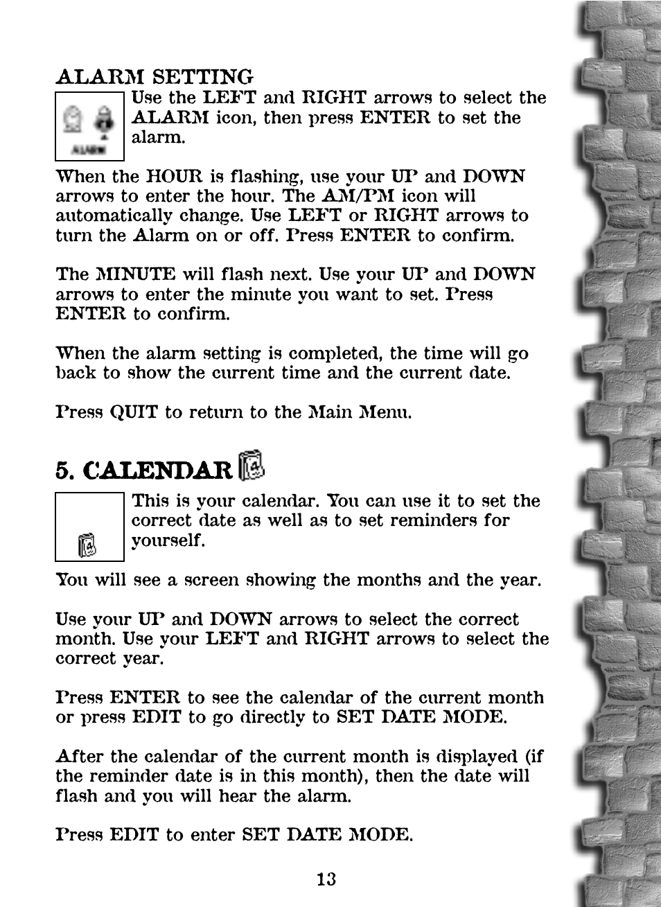 Calendar | Tiger Wizards Apprentice 36284 User Manual | Page 14 / 23