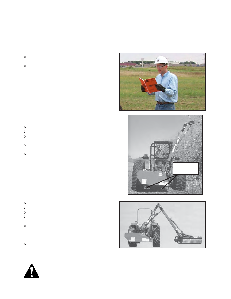 Operation, 2 boom unit pre-operation inspection and service | Tiger RBF-14C User Manual | Page 61 / 91