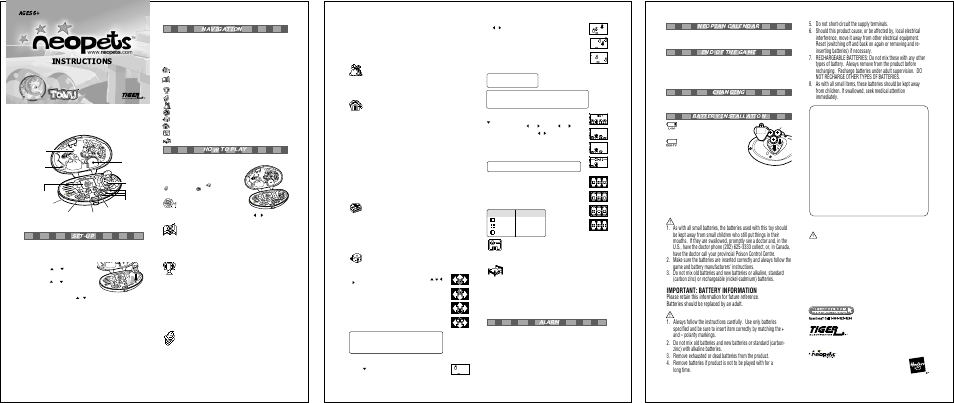 Tiger Neopets 6247160200 User Manual | 3 pages