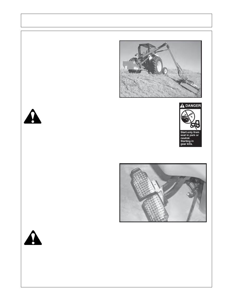 Operation, 1 starting the tractor, 2 brake and differential lock setting | Tiger RBF-19C User Manual | Page 67 / 91