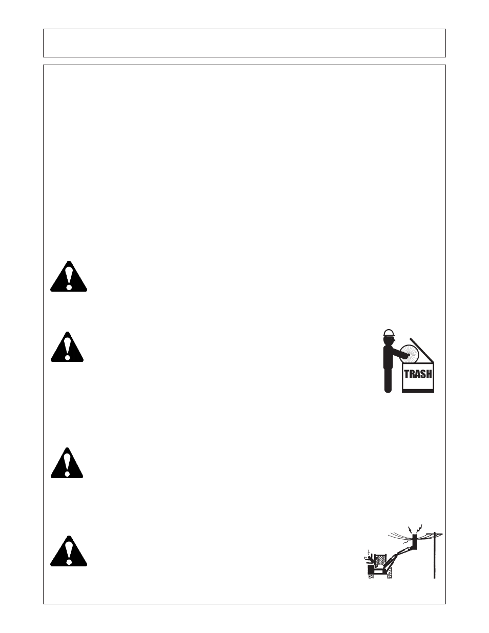 Operation, 1 foreign debris hazards / overhead obstructions | Tiger RBF-19C User Manual | Page 70 / 91