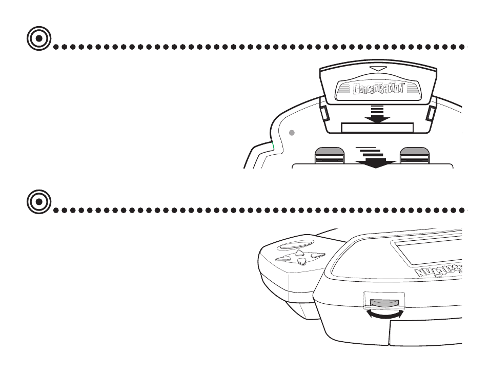 Inserting the cartridge, Adjusting the contrast | Tiger Ninja Electronic Game User Manual | Page 3 / 19