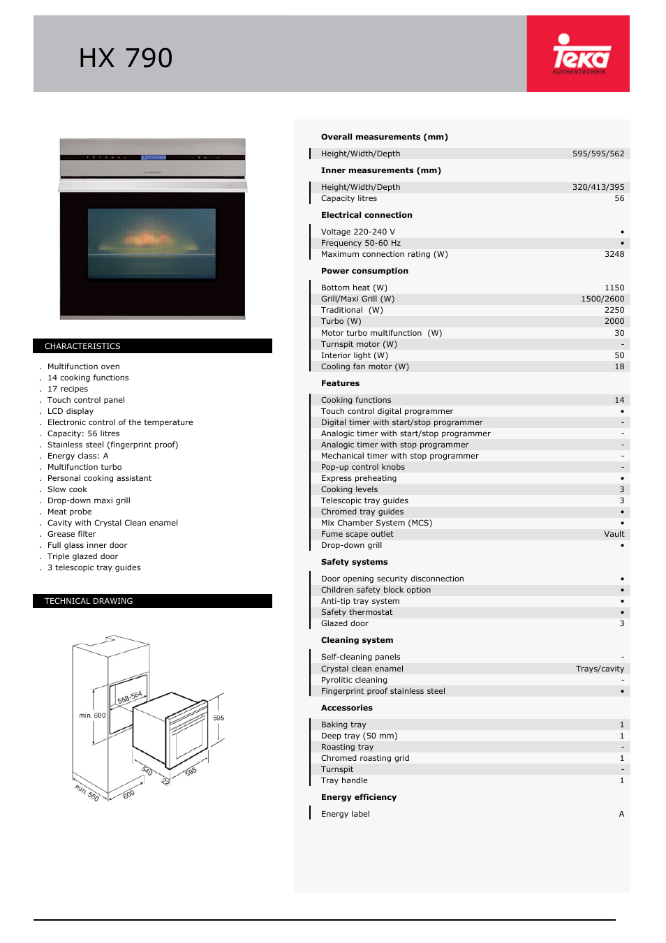 Teka HX 790 User Manual | 1 page