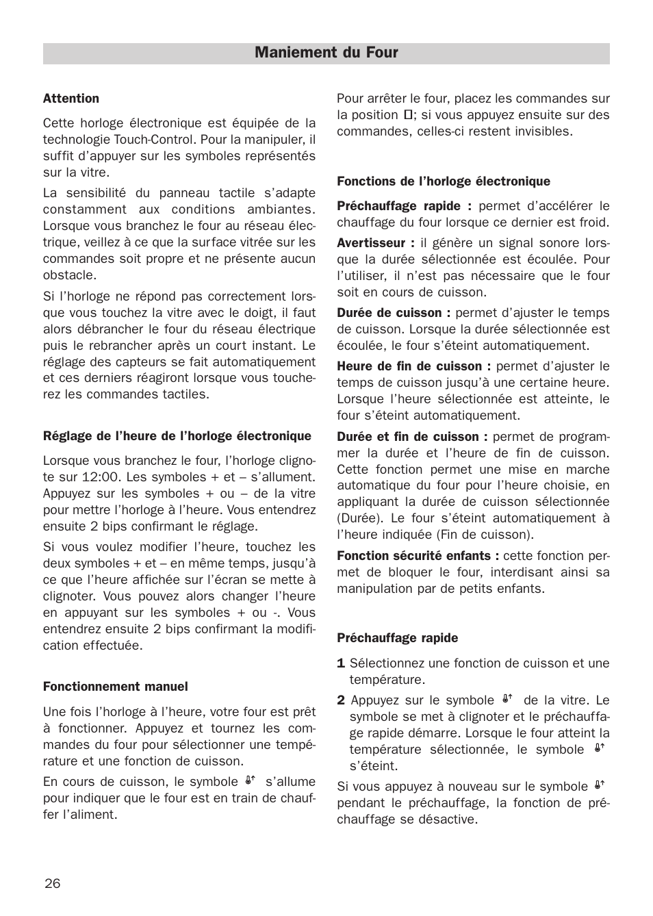 Maniement du four | Teka HX-760 E User Manual | Page 26 / 73