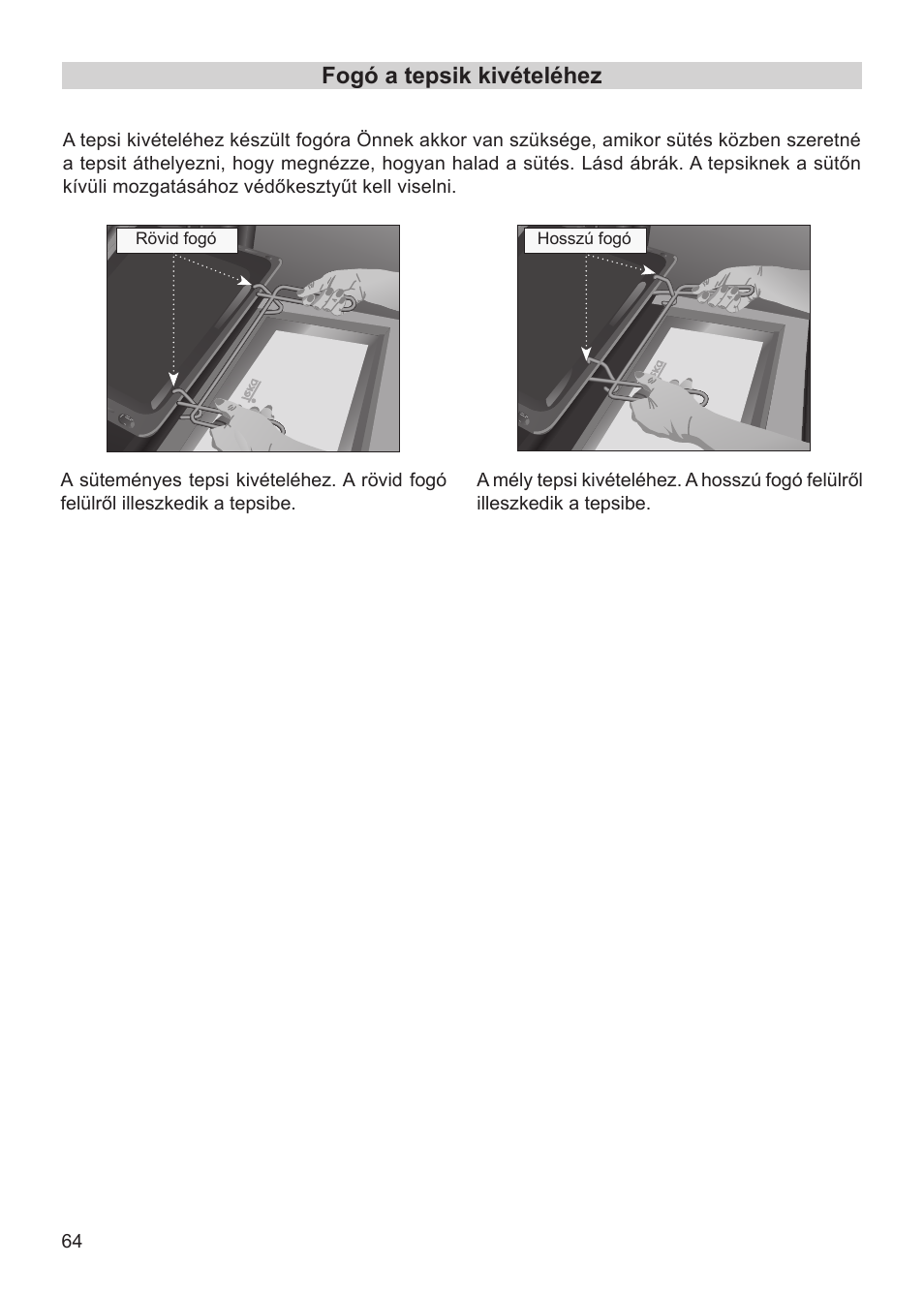 Fogó a tepsik kivételéhez | Teka HX-760 E User Manual | Page 64 / 73