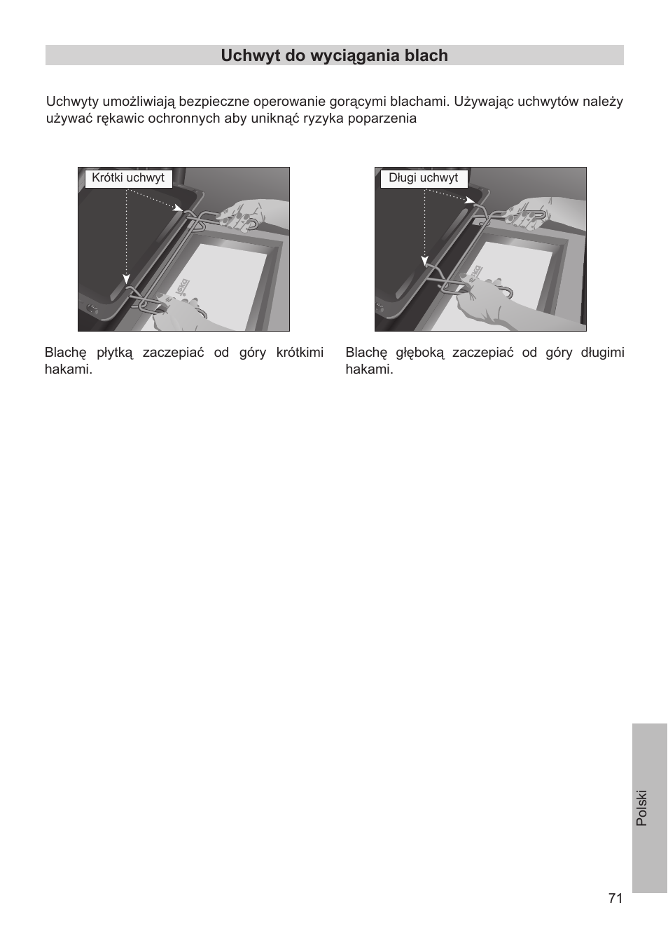 Uchwyt do wyciągania blach | Teka HX-760 E User Manual | Page 71 / 73