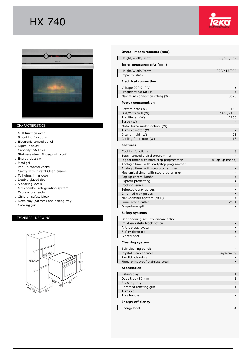 Teka HX 740 User Manual | 1 page