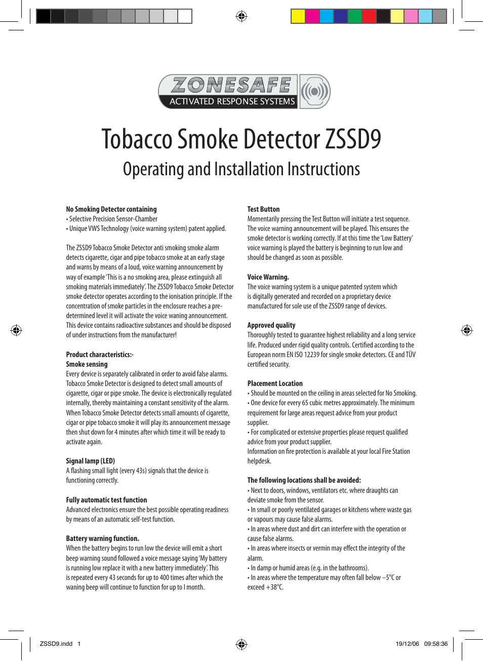 Tobi ZSSD9 User Manual | 2 pages