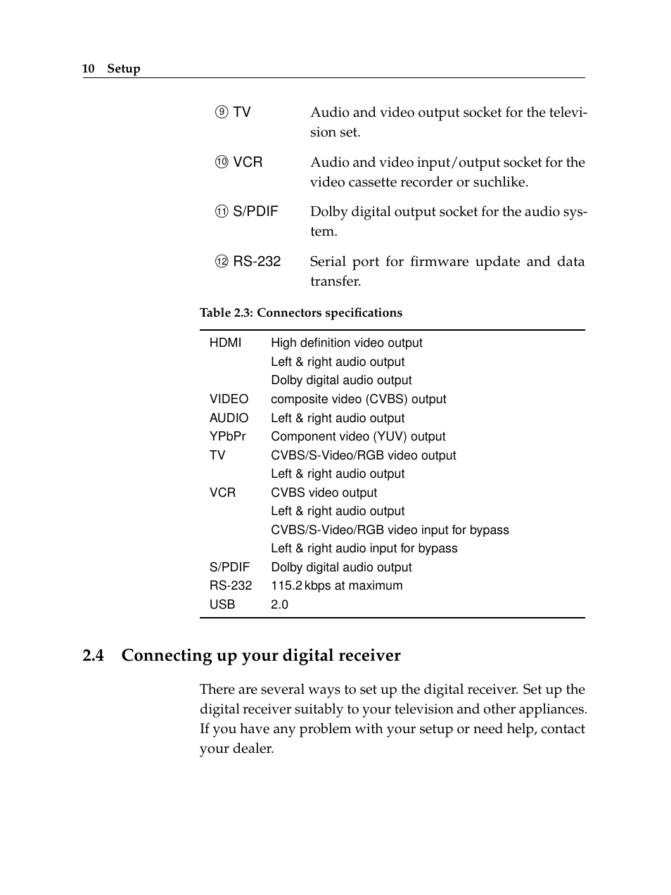 4 connecting up your digital receiver, Connecting up your digital receiver | Topfield TF 7720 HSCI User Manual | Page 16 / 68