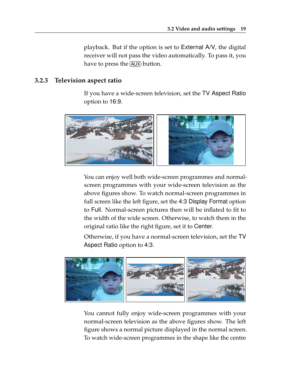 3 television aspect ratio, Television aspect ratio | Topfield TF 7720 HSCI User Manual | Page 25 / 68