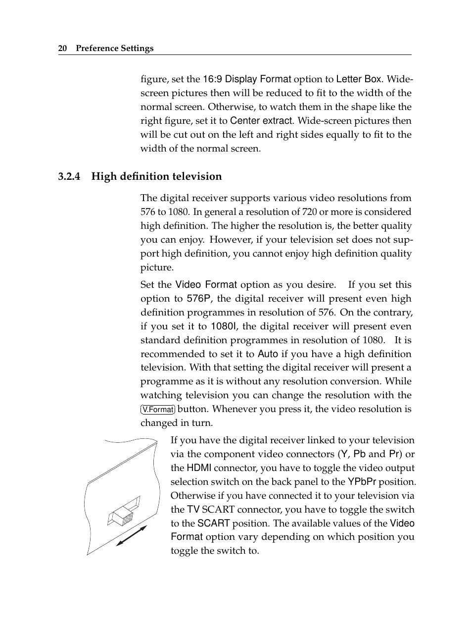 4 high definition television, High definition television | Topfield TF 7720 HSCI User Manual | Page 26 / 68