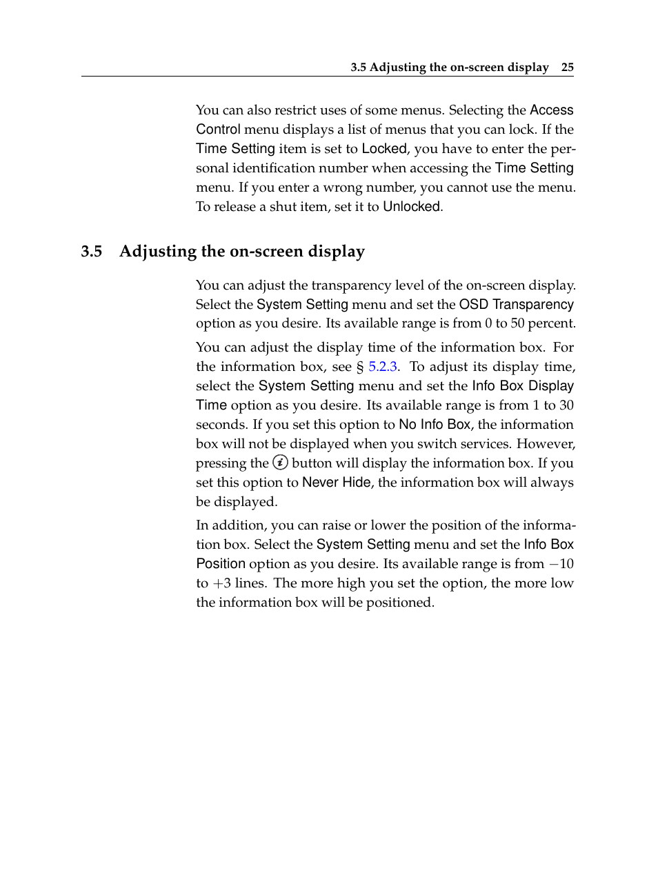 5 adjusting the on-screen display, Adjusting the on-screen display | Topfield TF 7720 HSCI User Manual | Page 31 / 68