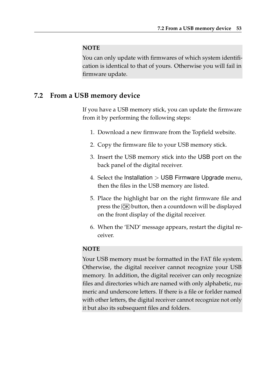 2 from a usb memory device, From a usb memory device | Topfield TF 7720 HSCI User Manual | Page 59 / 68
