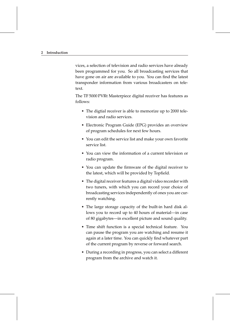 Topfield TF 5000 User Manual | Page 10 / 74