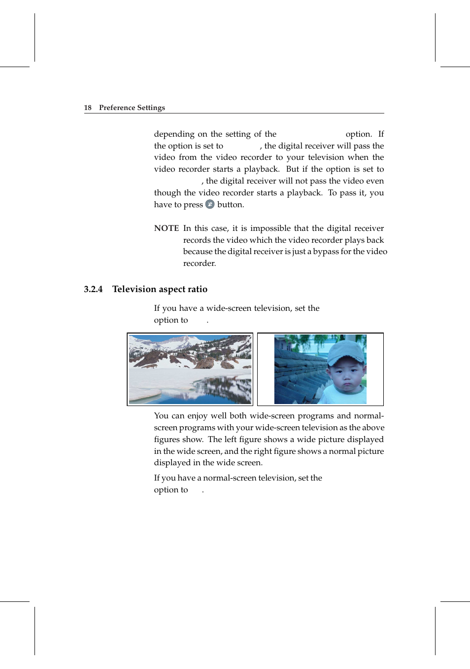 4 television aspect ratio, Television aspect ratio | Topfield TF 5000 User Manual | Page 26 / 74