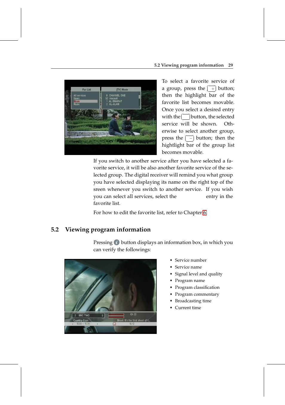 2 viewing program information, Viewing program information | Topfield TF 5000 User Manual | Page 37 / 74