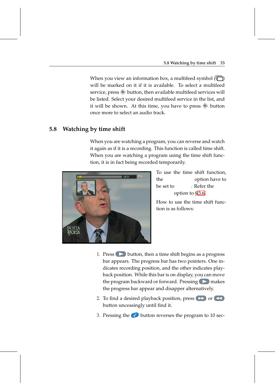 8 watching by time shift, Watching by time shift | Topfield TF 5000 User Manual | Page 41 / 74