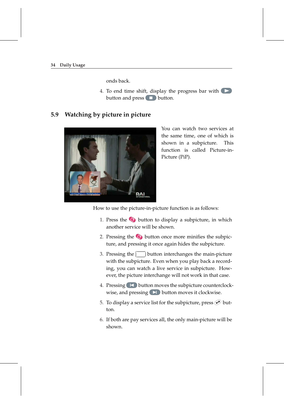 9 watching by picture in picture, Watching by picture in picture | Topfield TF 5000 User Manual | Page 42 / 74